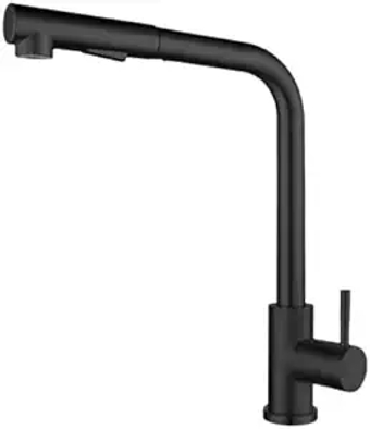 Matte Black Stainless Steel Kitchen Sink Faucet with Pull Down Sprayer Single Lever,Commercial Utility Stainless Steel Kitchen Faucets, for Sink 1 or 3 Hole Modern Kitchen Bar Sink