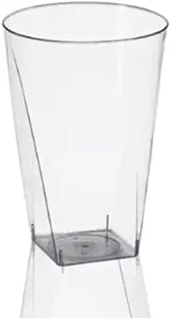 Plastic Drinking Glasses 500 Pcs - 7 OZ Clear Plastic Cups - Clear Hard Plastic Tumblers - Square Base Water Cups - Bulk  Cocktail Glass Supplies For Wedding, Birthday & ll Occasions