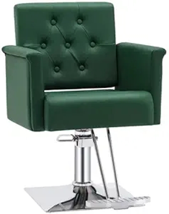 Salon Chair for Hair Stylist,Classic Hydraulic Barber Styling Chair,Beauty Spa Salon Equipment 8811 (Green)