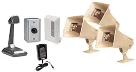 3 Horn Speaker Paging Mass Notification and Emergency PA System Kit (Commercial Grade)