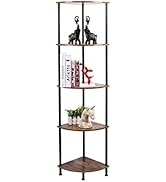ZHANYUN 5 Tier Corner Shelves, Multipurpose Shelving, Corner Bookshelf Plant Stand, Corner Storag...