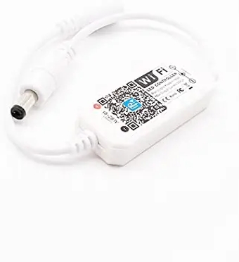 Single Color LED Strip Lights WiFi Controller, Compatible with Android iOS for 5050 3528 LED Light Strips, DC 5V-28V 96W, Voice Control, Dimmable, Timing Function