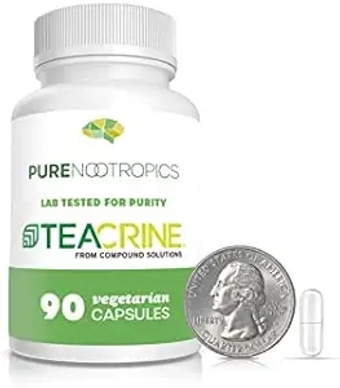 Theacrine (TeaCrine) 100 mg Veg Capsules | 90 Count | Non Habit Forming Energy Supplement | Caffeine Alternative | Mental, Physical, Motivation, and Focus Enhancer Pills