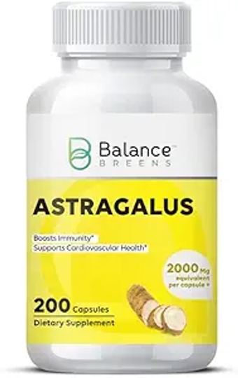 Astragalus Root 2000 mg - 200 Capsules - Health Supplement Supports Cardiovascular Health and Healthy Immune Functions