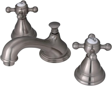 KS5568BX Royale Widespread Lavatory Faucet with Metal Cross Handle, Brushed Nickel