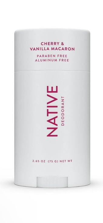 Native Deodorant, Cherry & Vanilla Macaron, Aluminum Free, for Women and Men, 2.65 oz