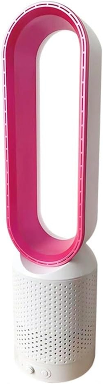 Bladeless Desk Cooling Desk Fan, 16" Portable Table Fan Quiet Small Fan, Oscillating Fans For Indoors, Low Noise (Color : Pink, Size : Button)