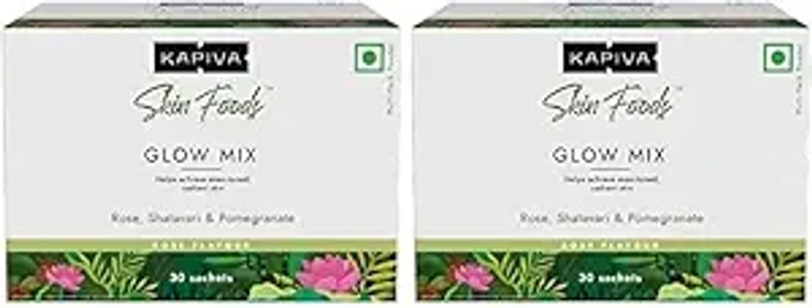 Kapiva Skin Foods Glow Mix (60 Sachets) | Ayurvedic Skin Supplement, Collagen Powder | Skincare for Glowing & Healthy Skin - Super Saver Pack of 2 Brand: Generic