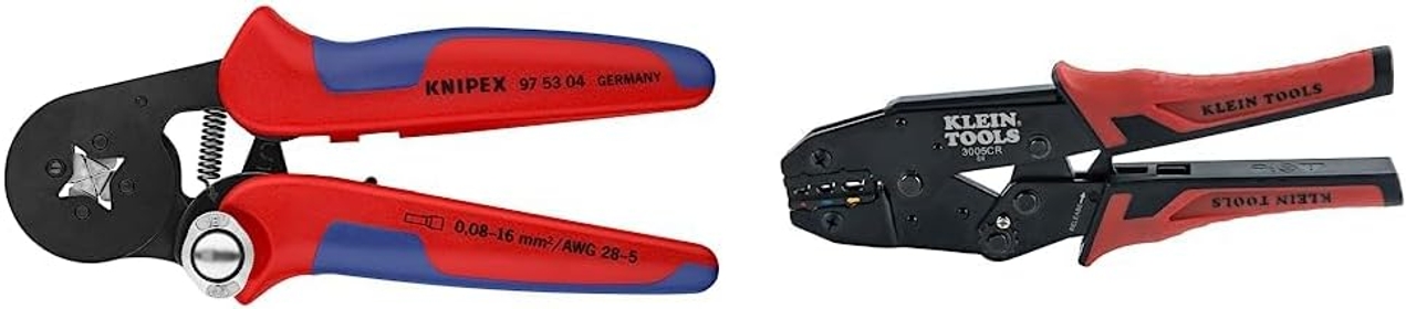 Tools 97 53 04 Crimping Pliers for end sleeves with lateral access 0,08-10/16mm & Klein Tools 3005CR Wire Crimper Tool, Ratcheting Insulated Terminal Crimper for 10 to 22 AWG Wire