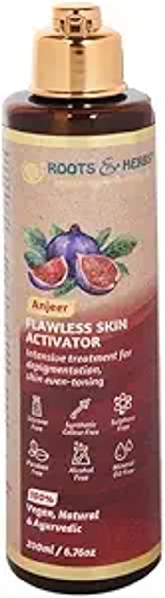 Roots & Herbs Ayurvedic Natural Treatment 100% Vegan Anjeer Flawless Skin Face Activator for Face Mask - 220 ml