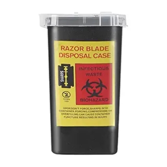 Sharps Container,Sharps Needle Disposal Containers, Tattoo Needles Disposal Collector Rectangular Trash Can Waste Bin Tattoo Supplies and Equipment (Black)