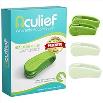 Award Winning Natural Headache, Migraine, Tension Relief Wearable – Supporting Acupressure Relaxation, Stress Alleviation, Tension Relief and Headache Relief 2 Pack - (X-Small/Kids Green)