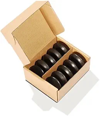 Contour Shape Malteser Balsalt Stone for Hot Stone  10 Piece Pack, 1count- Black Lava Hot Stones in Unique Dish