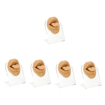 5 Sets Tongue Nail Tongue Model body piercing kits fake face for piercing fake lips silicone mouth model mannequins simulation piercing practice 3d suite human body