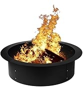 BIRDROCK HOME 30 Inch Inner Fire Pit Ring for The Outdoors - Heavy Duty Metal - 36 Inch Outer - D...