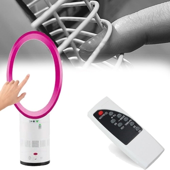 Desk Fan With Remote Control Bladeless Fan Quiet Cooling, Office Fan Small 14in, Easy To Clean (Color : Pink)