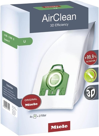 Original AirClean 3D U Vacuum Cleaner Bags, Pack of 4