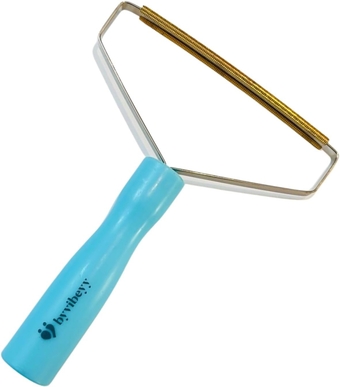 Mini Pet Hair Remover Tool, Reusable & Portable Lint Remover Scraper for Cleaning Dog & Cat Fur/Hair from Carpet, Couch, Furniture, Bedding, Car Seats & Clothes (Blue)