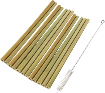 13pcs Party Bamboos Straws Bamboos Drinking Straws Disposable Straws Disposable Drinking Straws Bamboos Drink Straws Smoothie Straw Environmentally Straw Cocktail Wooden