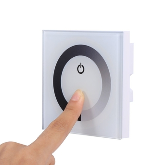 Single Color Touch Panel Dimmer Wall Switch Controller LED Light Strip, Input- 12V-24V, Output- 12V-24V(Black) (Color : White)
