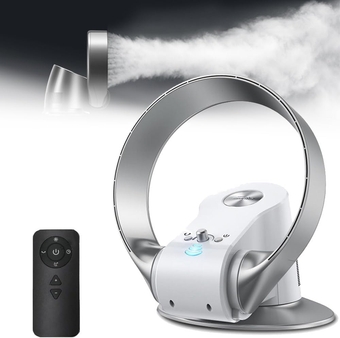 Quiet Table Fan, Desk Fan Bladeless, 12in Small Cooling Personal Table Fan With 2H Sleep Timer,Black, Silver (Color : Silver)