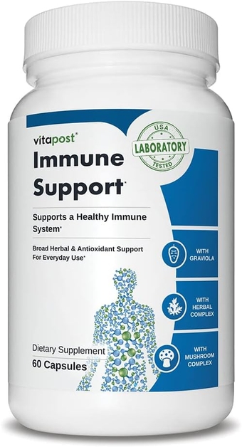 Immune Support | Dietary Supplement Provides Vitamins, Minerals & Herbal Extracts to Support The Immune System with Graviola & Beta-Glucans. 60 Capsules
