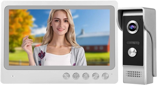 Video Door Phone, 9in Remote Control Video Intercom Doorbell System, IP65 Waterproof Night Vision Camera Home Security Access System, Support Shooting Recording(US)