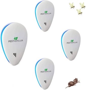 Ultrasonic Bug Repeller 4 Piece Set, Ultrasonic Cockroach Repeller, Indoor Mosquito Repeller, Mouse Repeller, Insect Repellent Plug, Mice, Rodents, Mosquitoes.