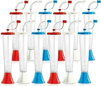 Red White and Blue! Yard Cups Kids Party 12-Pack - for Cold Drinks, Frozen Drinks, Kids Parties - 9 oz. (250 ml) - set of 12 Yard Cups