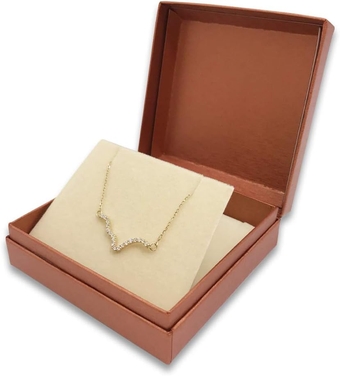 N'icePackaging - 1 Qty Pre-Wrapped Shimmering Copper Pendant Jewelry Gift Box w/matching Gift Sleve and Cream Velvet Insert