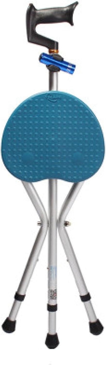 Elderly Cane Stool, Bow Grip for Comfortable Massage, Folding Walking Cane, Aluminum Alloy Cane Chair, Portable, for Disabled, Women and Men, Walking Stick