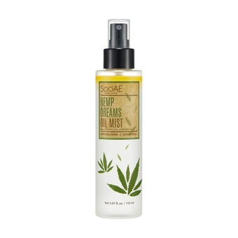 Soo'AE Hemp Dreams Face Oil Mist - NOURISHING + HYDRATING Hemp Oil toner Hemp Seed Oil Face mist Olive oil, Coconut water moisturizing hydration facial mist body mist spray Fine mist facial spray