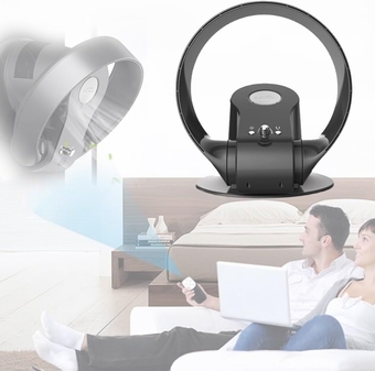 Desk Fan Bladeless Fan 90° Oscillating Quiet Small Table Fan 12in Personal Cooling Table Fans With Sleep Timer (Color : Black)