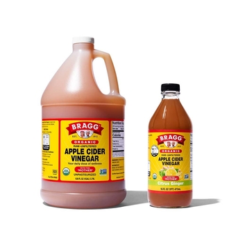 Organic Apple Cider Vinegar With the Mother 128 ounce and  Organic Cranberry Apple Enhanced Vinegar Drink 16 ounce Bundle