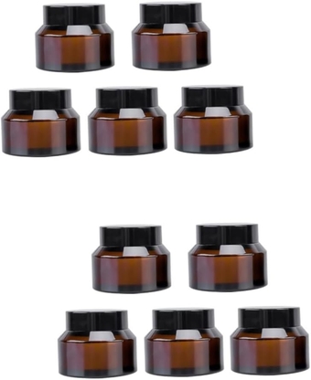 10 Pcs Brown Glass Bottle Empty Travel Jars Travel Cream Containers Makeup Containers Eyelashes for Dolls Cherry Hair Bow Leakproof Travel Containers Sink Bath Eye Cream Cosmetic