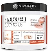 pureSCRUBS Premium Pink Himalayan Salt Body Scrub Set - Large 16oz CITRUS SCRUB, Organic Essentia...