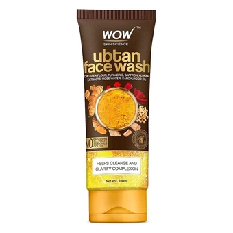 WOW   Ubtan Face Wash with Chickpea Flour, Turmeric, Moisturize  Help With Dryness - 100ml