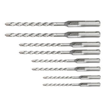 8Pcs SDS Electric Hammer Drill Bit Sets for Concrete Diameter 6-16mm Square Handle Electric Hammer Drill Accessory Hammer Drill Bits Set Masonry Drill Bits Wall Drill Bits Brick Drill Bits Stone