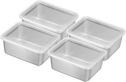 4pcs Boxes Crisper Fridge Food Storage Container Plastic Sandwich Case Meal Prep Container Glass Containers Household Food Containers Stainless Steel Refrigerator Travel Picnic Box