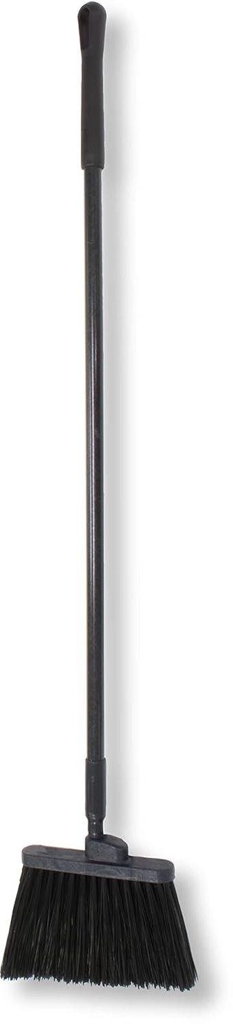 41083EC03 Plastic Color Coded Broom, Unflagged Bristles, Long Broom With Angled Head For Small Debris Cleaning, 56 Inches, Black, (Pack of 12)
