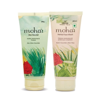 OTAA Aloe Vera Gel 200 gm and Herbal Face Wash 200 ML | Face Wash With Goodness Of Neem, Aleovera, Cucumber, Rose Combo Pack