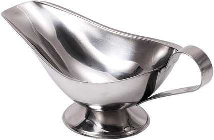 Seasoning Cup,Stainless Steel Kitchen Tableware Black Pepper Salt Gravy Ketchup Container Sauce Boat Sauce Plate(8 oz)