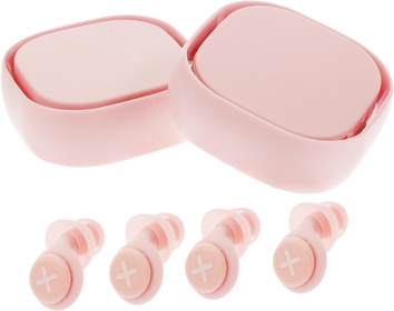 Invisible Ear 2 Sets ' Noise Canceling Sound Reducing Invisible Noise Cancelling Silicone Travel Ear Hook Water Proof Nano Pink Noise Cancelling Earbuds