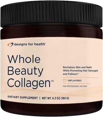 Whole Beauty Collagen - Collagen Peptides, Silica & Biotin Powder to Support Hair Skin and Nails - Support Hair Strength & Fullness (30 Servings)