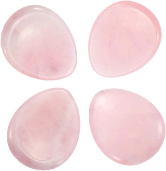 Pack of 4 Thumb Worry Stone, Natural Healing Reiki Crystal Pocket Palm Stones for Stress Relief, Waterdrop Shape