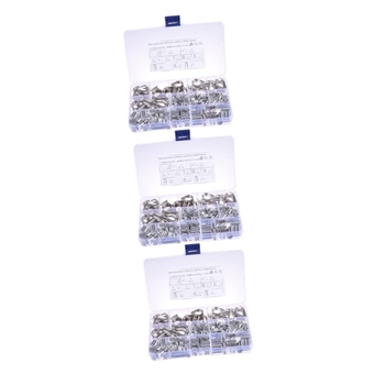 720 Pcs Wire Rope Sleeves Aluminum Crimping Sleeves Thimble Rigging Cable Thimble Steel Wire Thimble Rigging Cable Double Barrel Crimping Steel Rope Stainless Steel 304 Curly
