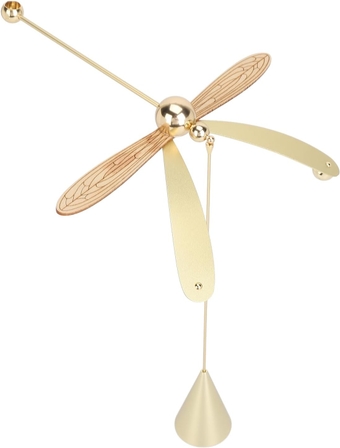 Dragonfly Essential Oil Diffuser 360° Rotation Wing Made of Chicken Wing Wood Relaxation Toy for Aromatherapy, Multi Purpose Study Bedroom Living Room Office (Matte Gold)