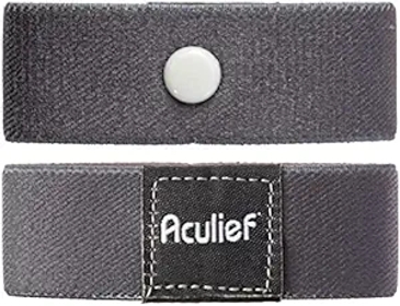 - Acupressure Bracelet - Wearable Natural Nausea Relief - for Motion Sickness, Morning Sickness, and Chemotherapy-Induced Nausea - Sleek Slim Wristband (Light Gray)
