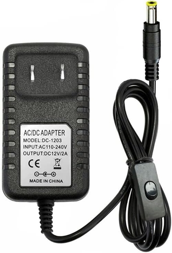 12V 2A Power Supply Adapter 24W US Plug with on and Off Switch, AC/DC 12V Transformers AC 100-240V for SMD 3528 5050 RGB Jack 5.5mm x 2.1mm for Led Strip Lights