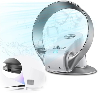 Desk Fan Bladeless Wall Mount Fan Dual -purpose Quiet Table Fan Quiet Cooling Small Personal Desk Fan, Easy To Clean (Color : Silver)